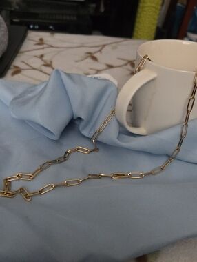 Elegant Gold Tone Paperclip Chain Necklace for Women
